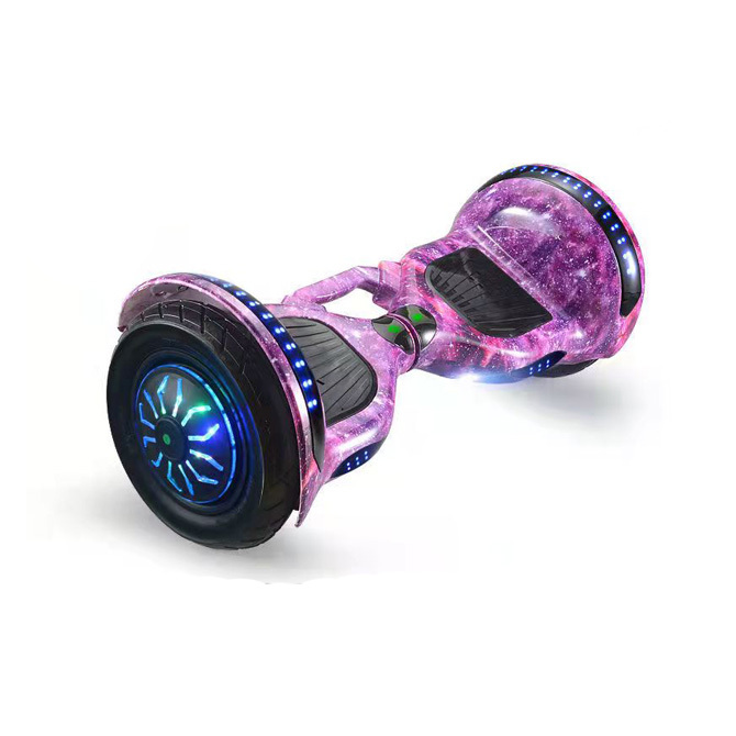 10" Hoverboard Scooter W/ Golden Safe Lever Self Balancing Bluetooth Skateboard Starry Purple image