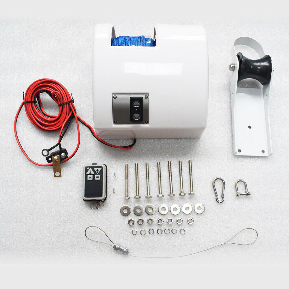 Boat Anchor Winch Electric Marine Salt-Water w/ Wireless Remote Control Max 11kg image