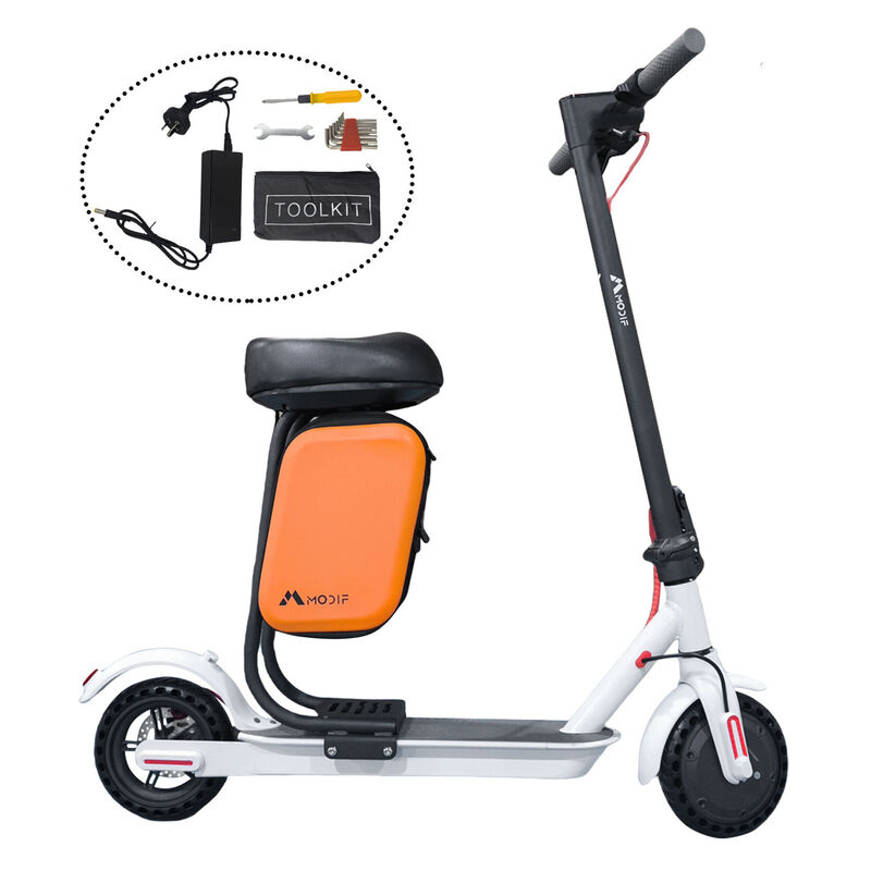 Electric Scooter Adult Foldable Travel E Bike With Seat Portable 900W 40KM/H 50KM White image