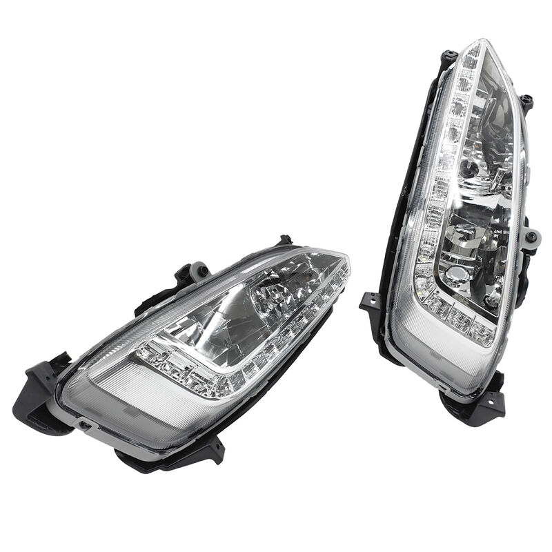 2Pcs Front LED DRL Daytime Running Light Fog Lamp Left & Right Hand Side Fit For Hyundai IX45 Santa Fe 2013-2015 image