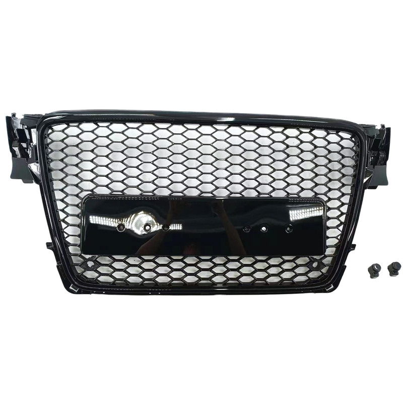 Gloss Black Honeycomb RS4 Style Front Bumper Grille Fit For Audi A4 S4 B8 2007-2015 image
