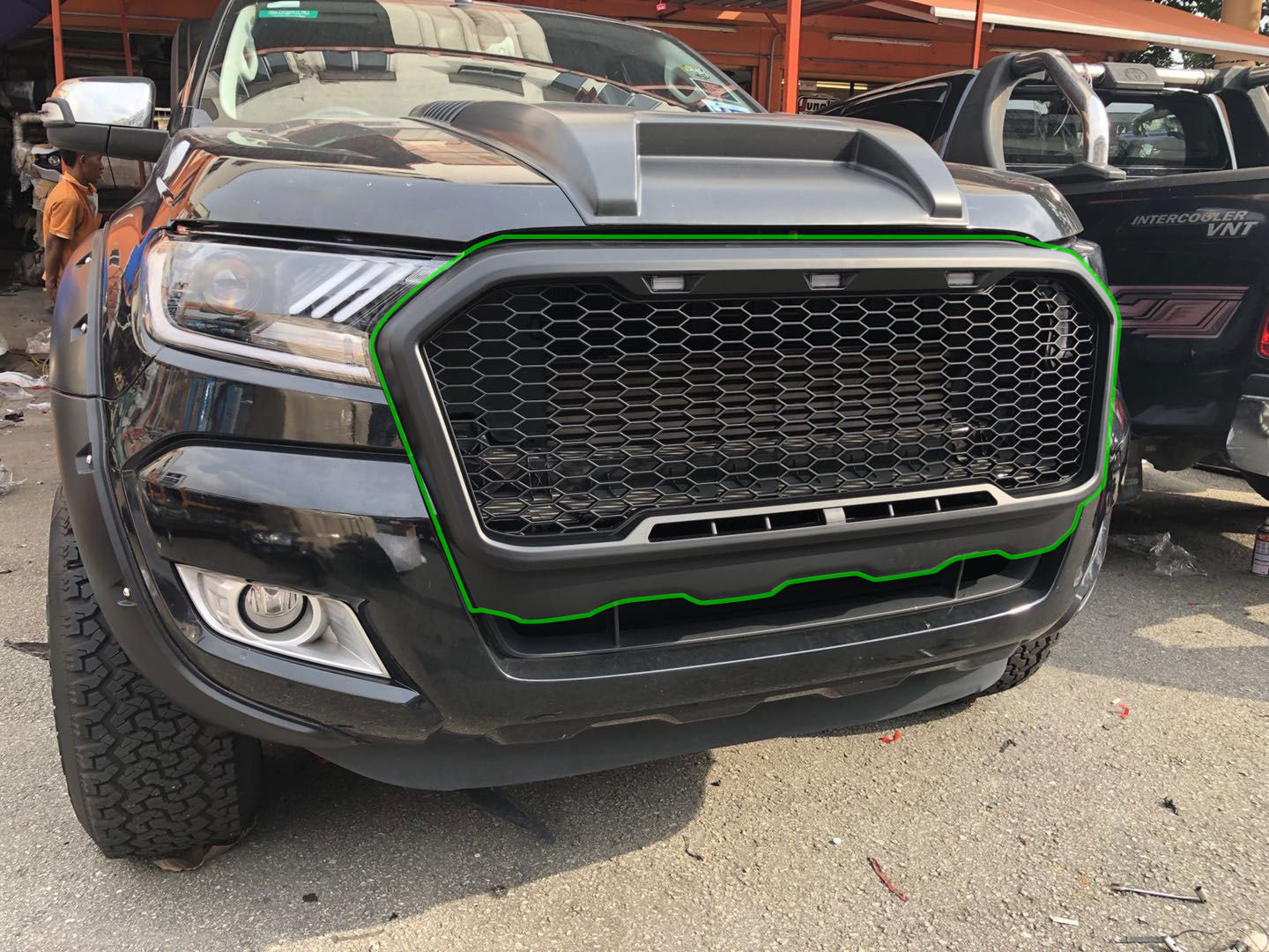 Front Grille For Ford Ranger PX 2015 - 2018 With LED Mustang Red image