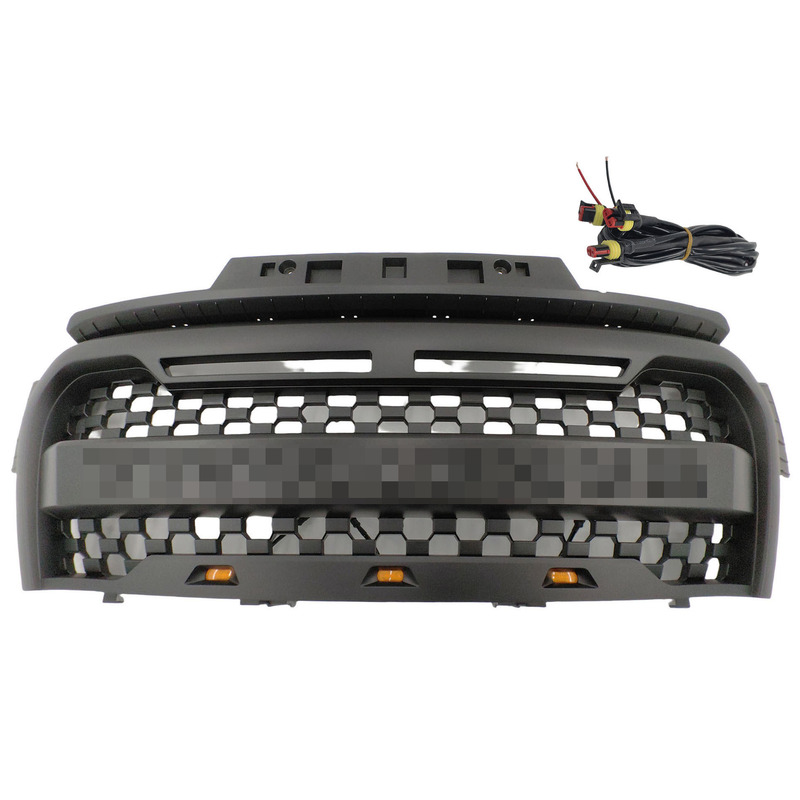 Front Grill Mesh Matte Black Grille With LED Fit For GWM Cannon 2020-2022 image