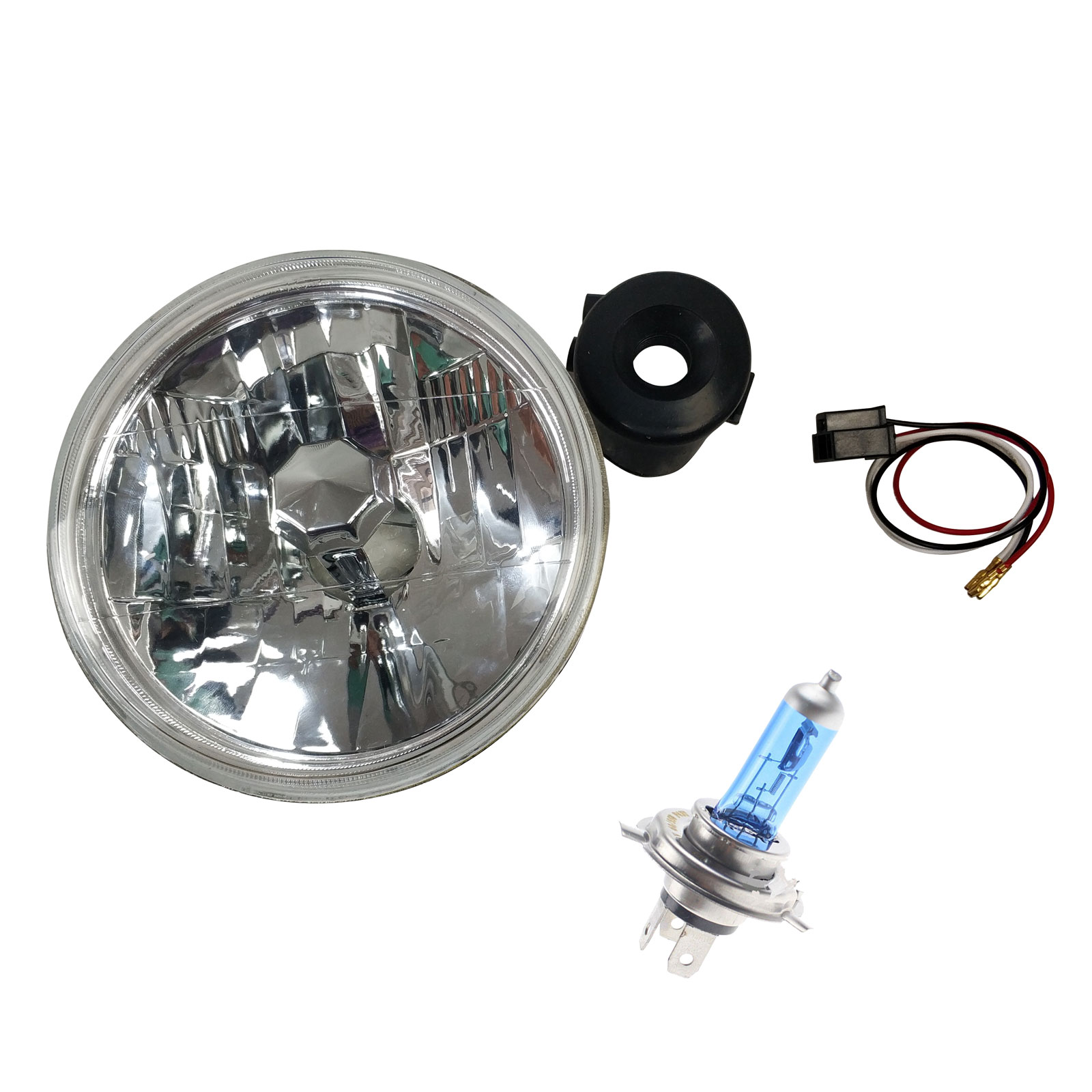 2PCS Prism 12V H4 60/55W Headlight 7" Round Lamp Fit For Toyota 40 55 60 70 78 image