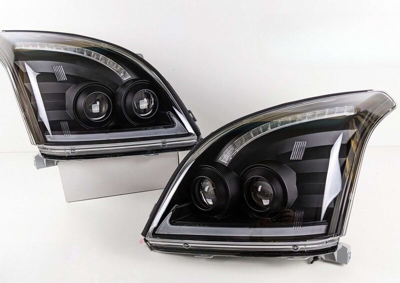 3D LED DRL Dual Projector Head Lights Fit For Toyota Prado FJ120 2003-2009 image