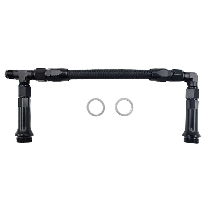 1 x Carburettor Inlet Rail Kit -6AN Black Finish Fit For Holley Dual Fuel Line image
