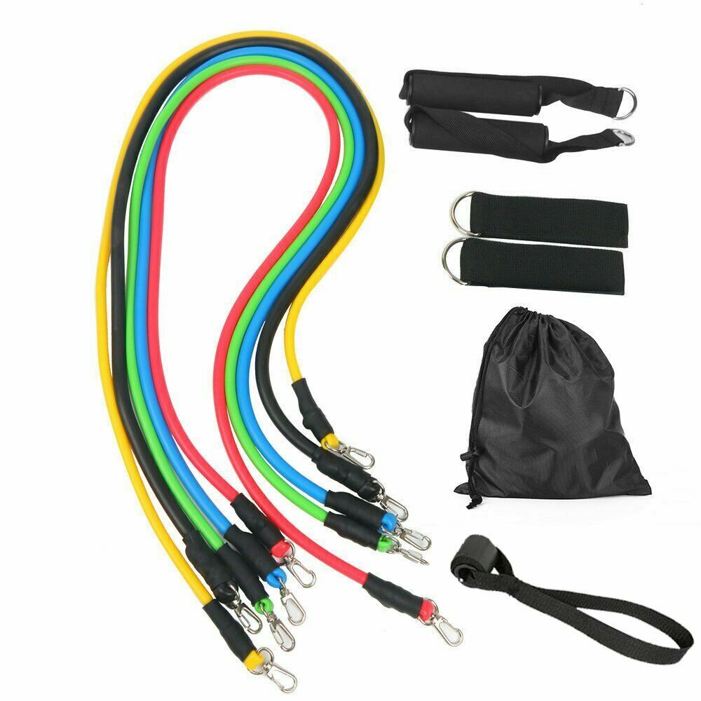 14PCS Yoga Strap Latex Resistance Bands Exercise Home Gym Tube Fitness Elastic image