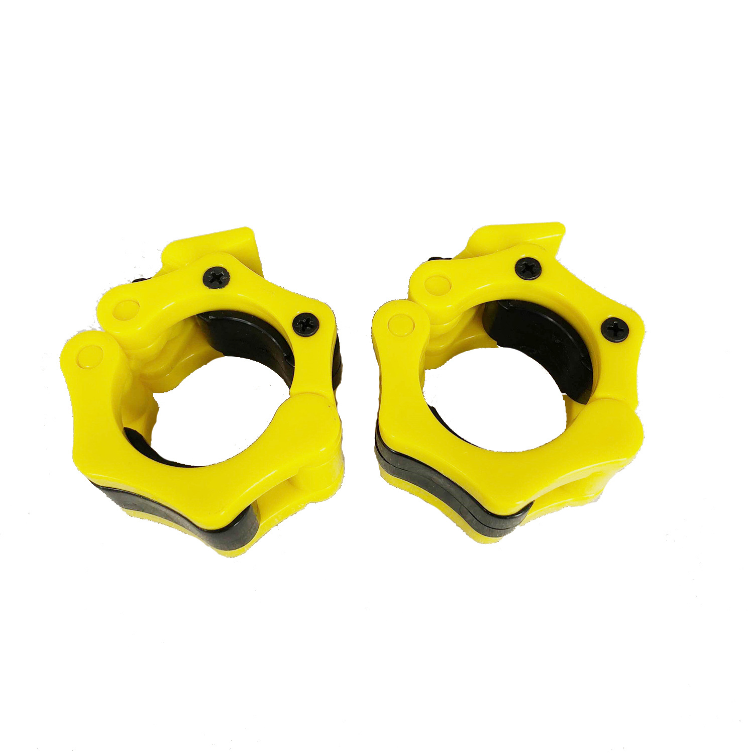 Yellow 50mm Weight Lifting Bar Gym Standard Barbell Lock Clamp Collars 2PCS image
