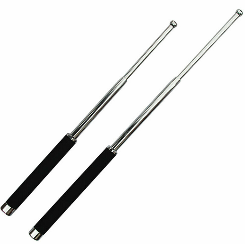 21" Portable Pocket Self Defense Telescopic Stick Whip Retractable Outdoor Tools image