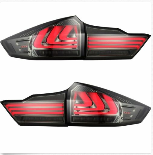 LED Black Smoked Tail lights Flow light Fit For Honda City GM 6 2014-2017 BMW STYLE image
