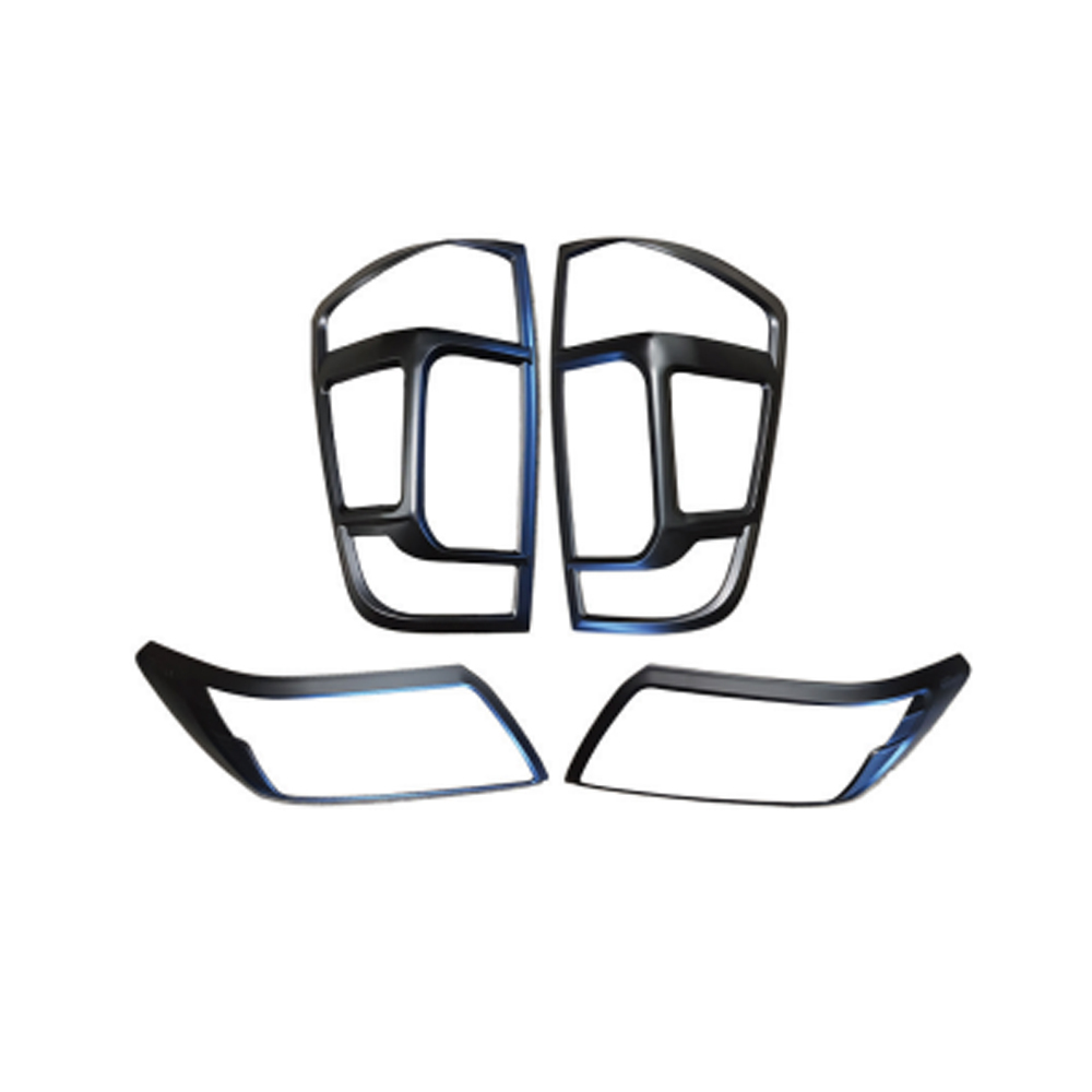 Matte Black Headlight Taillight Cover ABS For Nissan Navara D23 NP300 2015-2018 image