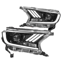 LED Headlights Set Sequential Indicator Fit For Ford Ranger PX MK2/3 T7 T8 XL XLT & Ford Everest UA 2015-On