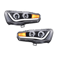 Headlights LED DRL Fit For Mitsubishi Lancer 2007-2018 EVO Projector Angel Eye