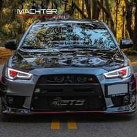 Demon Eye 3D Neon LED DRL Bar Projector Headlights Fit For Mitsubishi Lancer CJ EVO X 07-17 Sequential Blink