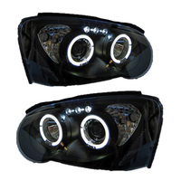 JDM Black LED Angle Eyes Projector Headlights Fit For 03-05 Subaru Impreza WRX RX ST