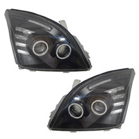 Smoke Angel Eye LED Headlights Fit For Toyota Prado 120 Series 02-09 Pair