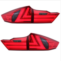 Pair LED Red Smoked Tail lights Rear Lamps Fit For Honda City GM 6 2014-2017