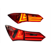 Pair Red Smoked LED Tail Lamps Fit For Toyota Corolla ZRE172 2014-2017 Rear Lights