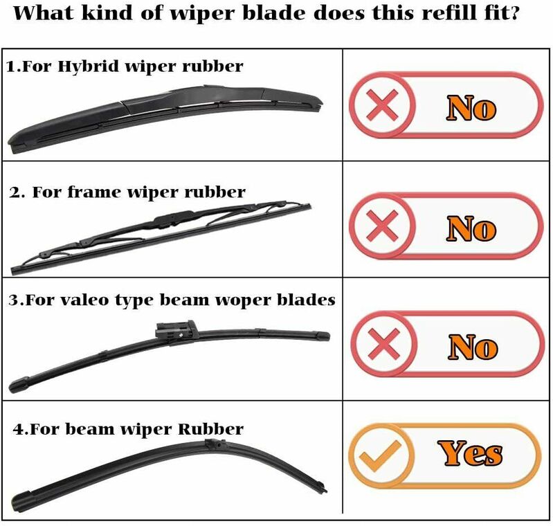10 x Wiper Blade Inserts Refills 6mm 24" Universal Twin Rail Metal Back
